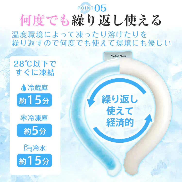 【送料無料】 爽快リングW 「Sサイズグリーンー2個セット」 2層構造 28℃ 凍結 クール 長持ち 熱中症対策