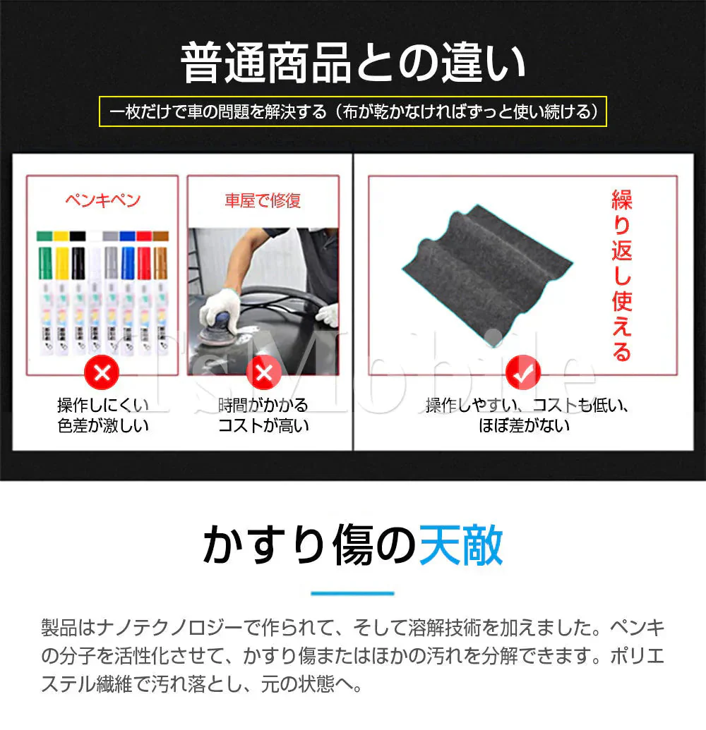車用 クロス 安い 外装 魔法 クロス 車 カー キズ消し 拭くだけ 傷 スクラッチ 修復 クロス 補修 修理 簡単 汚れ 愛車 自動車 カー用品 便利 MAHOCLOS