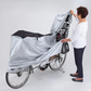 サイクルカバー ファスナー付き 特大サイズ [ サイクルカバー 電動自転車対応 シンプル レディース メンズ 自転車 雨 簡単装着 ワンタッチ 厚手生地 前幼児座席 後カゴ 丈夫 特大 防水 厚手 防犯 送料無料 ]