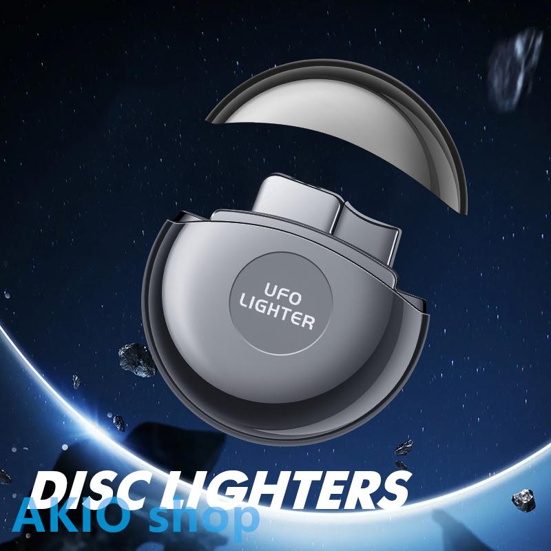 ガス注入式ライター UFOライター 丸形ライター 防風 レッドフレーム 操作簡単 軽量 磁気丸い蓋 ポータブル 高圧技術 ユニークなデザイン ハイキング キャンプ s073E(ブルー)