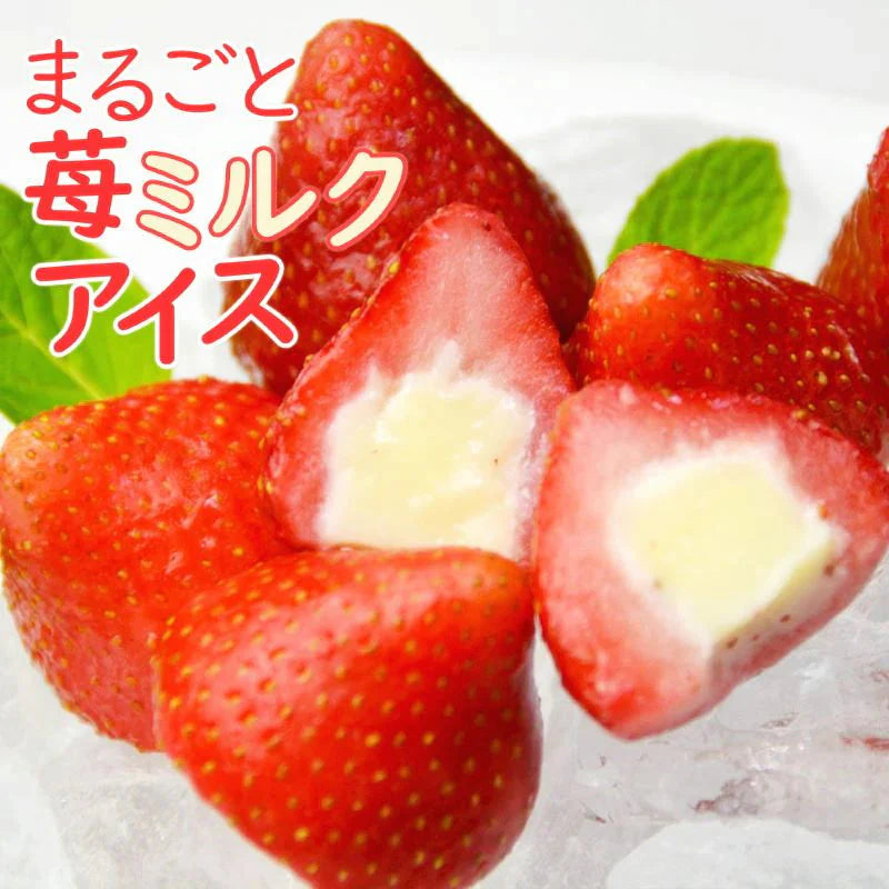 まるごと苺アイス20粒入り　イチゴの中に練乳アイスをトッピング！まるごと食べられるフルーツアイス