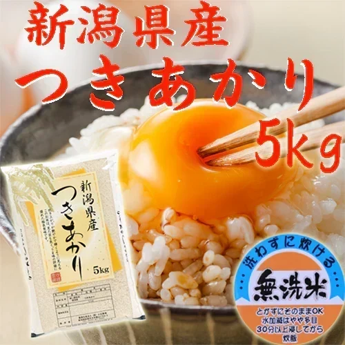 令和8年産 新米 無洗米 5kg 新潟県産 つきあかり 無洗米 5kg 米5kg 無洗米 ５キロ 安いお米 農家直送 米５キロ 無洗米 美味しいお米 産地直送