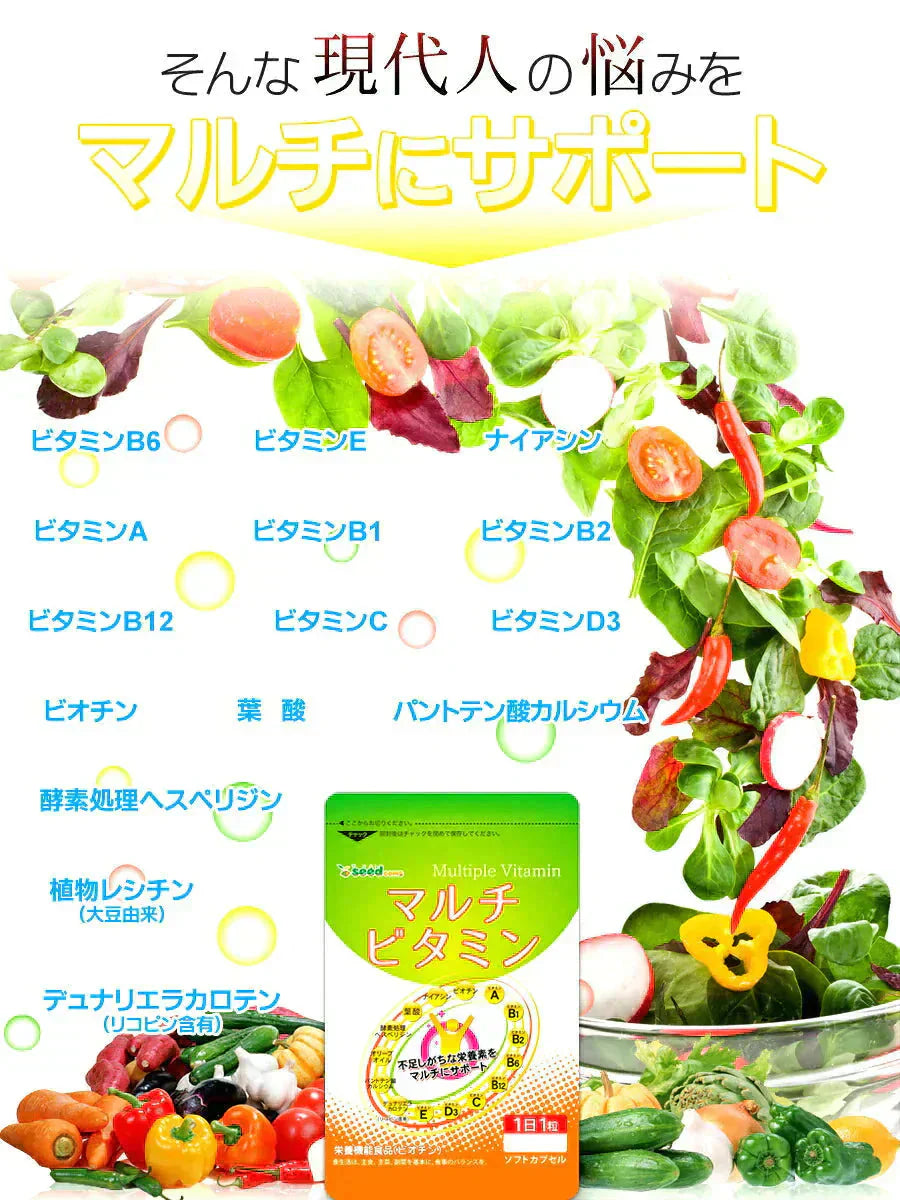 マルチビタミン《約6ヶ月分》ネコポス送料無料　サプリ/サプリメント/ビオチン/ビタミンサプリ/ ミネラル 葉酸 ナイアシン ビオチン パントテン酸 レシチン【大容量】