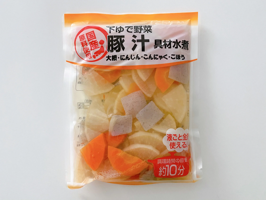 【超便利】下茹で済み！国産野菜の豚汁具材　水煮品【300g×20袋】