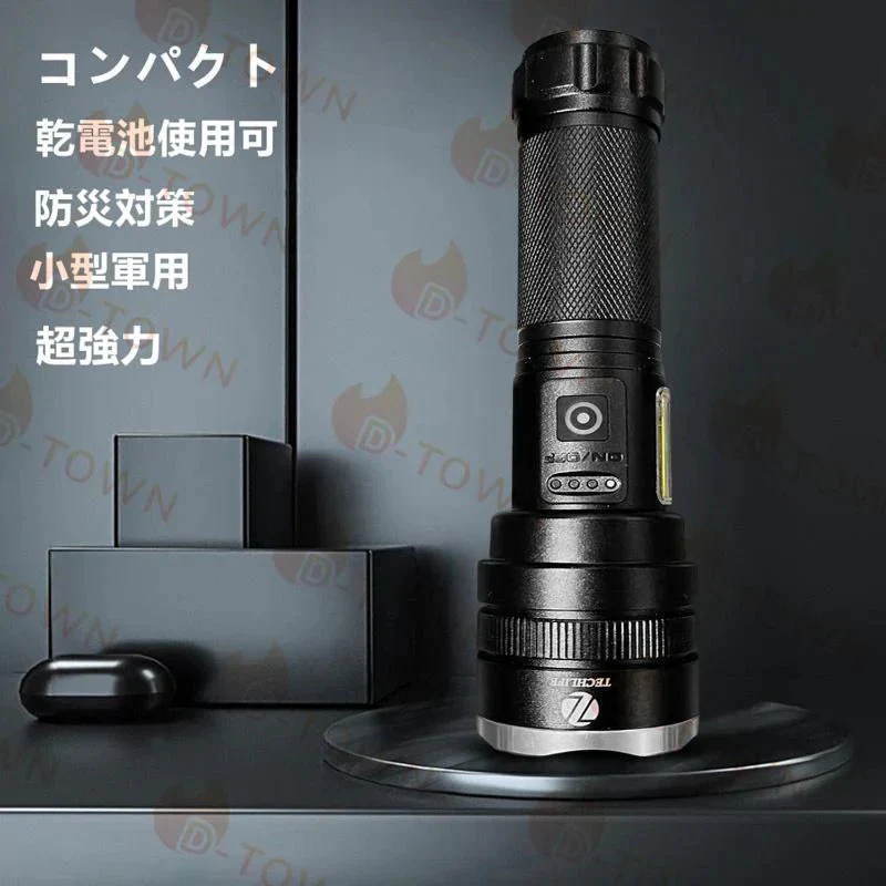 即納商品 led懐中電灯 ハンディライト 軽量 明るい SOS点滅 防水 防災 地震 停電対策 超高輝度 ledライト USB充電式 軽量 防災グッズ　停電 登山 キャンプ 釣り