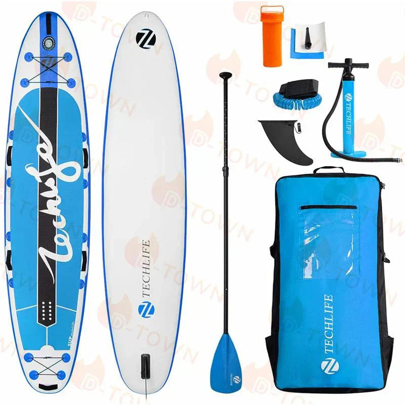 即納商品 サーフボード インフレータブル supボード SUP サップ 初心者 中級者 滑り止め 7点セット SUPボード ヨガ 釣り 海 夏 アウトドア スポーツ w056B(ブルー)
