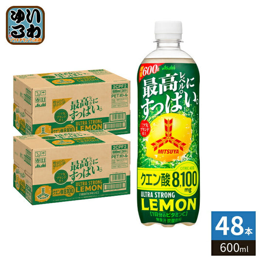 アサヒ 三ツ矢 ウルトラストロングレモン 600ml ペットボトル 48本 (24本入×2 まとめ買い) 熱中症対策 炭酸飲料 三ツ矢サイダー タンサン クエン酸 ビタミンC