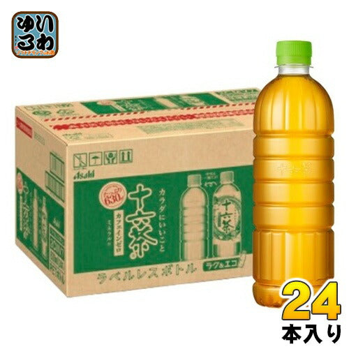 アサヒ 十六茶 ラベルレス 630ml ペットボトル 24本入 お茶 ブレンド茶 ノンカフェイン カフェインゼロ