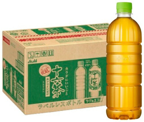 アサヒ 十六茶 ラベルレス 630ml ペットボトル 24本入 お茶 ブレンド茶 ノンカフェイン カフェインゼロ