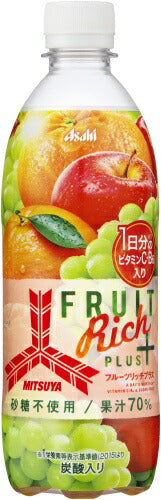 アサヒ 三ツ矢 フルーツリッチプラス 500ml ペットボトル 24本入 果汁 ビタミン フルーツ