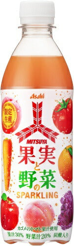 アサヒ 三ツ矢 果実と野菜のスパークリング 430ml ペットボトル 48本 (24本入×2 まとめ買い) 炭酸飲料 果実飲料