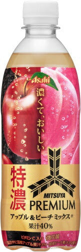 アサヒ 三ツ矢 特濃 プレミアム アップル&ピーチミックス 500ml ペットボトル 48本 (24本入×2 まとめ買い) 炭酸飲料 りんご 果汁飲料 微炭酸