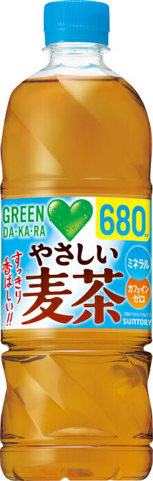 サントリー GREEN DA・KA・RA グリーンダカラ やさしい麦茶 680ml ペットボトル 24本入 お茶 むぎ茶 カフェインゼロ ミネラル