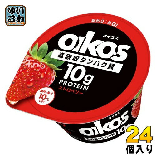 ダノンジャパン ダノン オイコス 高吸収タンパク質 ストロベリー ヨーグルト 113g カップ 24個 (12個入×2 まとめ買い) プロテイン DANONE oikos 冷蔵 脂肪0 低GI