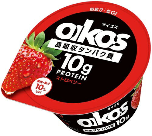ダノンジャパン ダノン オイコス 高吸収タンパク質 ストロベリー ヨーグルト 113g カップ 24個 (12個入×2 まとめ買い) プロテイン DANONE oikos 冷蔵 脂肪0 低GI