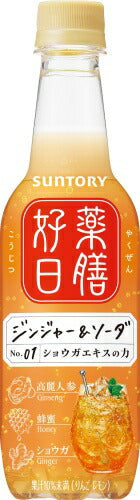 サントリー 薬膳好日 ジンジャー&ソーダ 390ml ペットボトル 24本入 炭酸飲料 薬膳炭酸 ショウガ