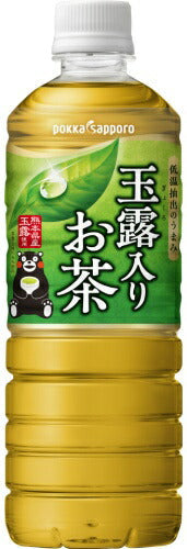 ポッカサッポロ 玉露入りお茶 600ml ペットボトル 48本 (24本入×2 まとめ買い) お茶 緑茶 国産茶葉100％ くまモン