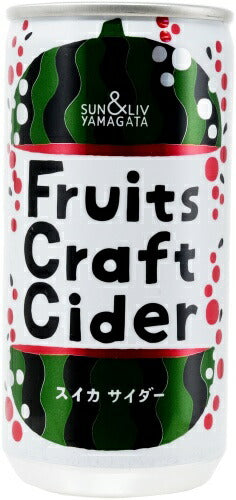 山形食品 フルーツクラフトサイダー スイカ 200g 缶 60本 (30本入×2 まとめ買い) 炭酸飲料 Fruits Craft Cider すいか