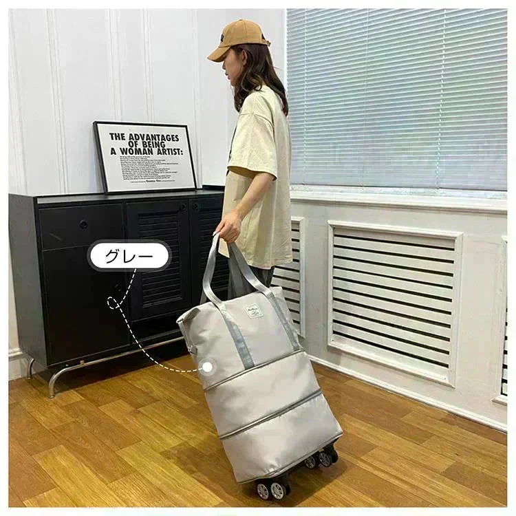 【予約・10月上旬順次発送】キャリーバッグ 「ブラック」 旅行バック 2way 多機能40L/60L/80Lの3段階が調整可能 大きさ調節 4輪 横押し 折りたたみ 軽量 軽い 大容量 機内持ち込み ボストンバッグ おしゃれ 防水 撥水加工 出張