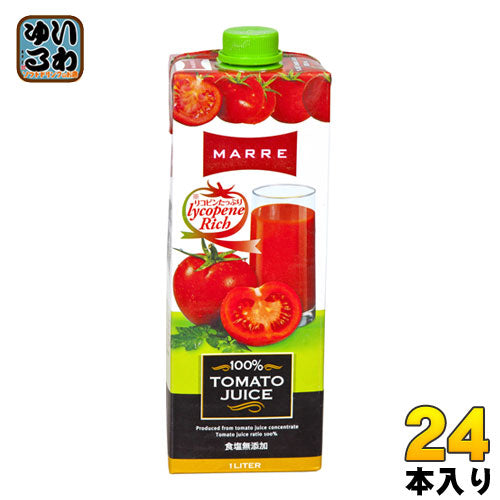 バハール マルレ 100％トマトジュース(無塩) 1L 紙パック 24本 (12本入×2 まとめ買い) （野菜ジュース）