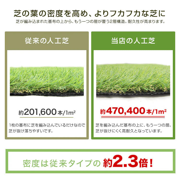 【夏色グリーン】人工芝 ロール 1m×10m リアル人工芝 芝生マット 人工芝生 人工芝マット 人工芝ロール 芝生 ロールタイプ 芝丈35mm 固定ピン 庭 ベランダ テラス バルコニー ガーデニング ガーデン 屋上緑化 u字ピン 水はけ