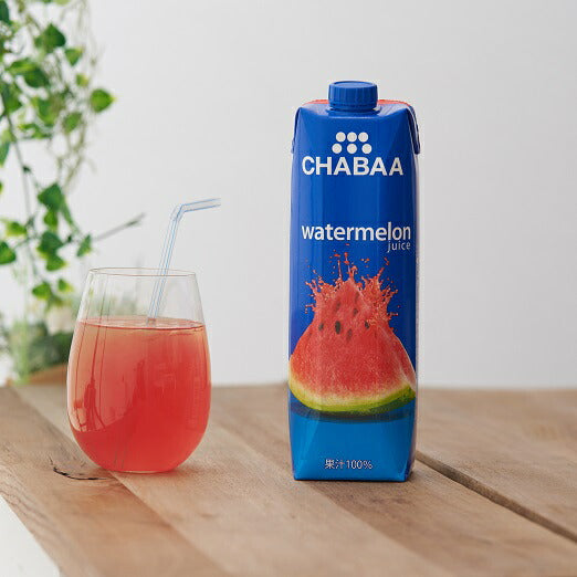 ハルナプロデュース CHABAA 100％ジュース ウォーターメロン 1000ml 紙パック 12本入 果汁飲料 砂糖不使用 チャバ