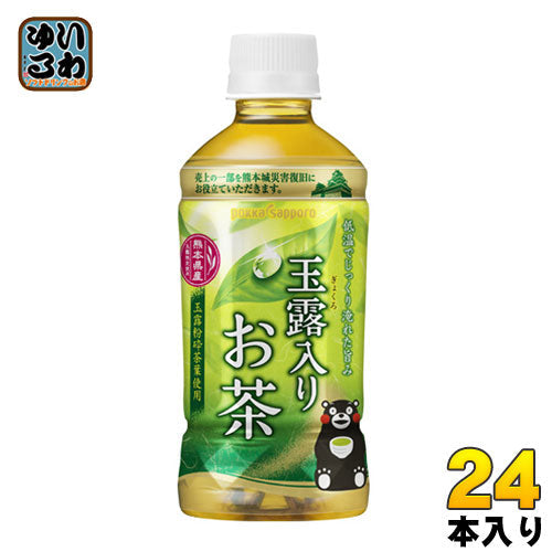 ポッカサッポロ 玉露入りお茶 熊本城復旧応援ラベル 350ml ペットボトル 24本入 〔お茶〕