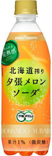 ポッカサッポロ 北海道搾り 夕張メロンソーダ 500ml ペット