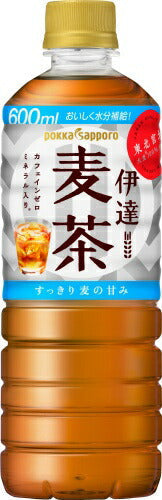 ポッカサッポロ 伊達麦茶 600ml ペットボトル 24本入 お茶 おちゃ 麦茶 カフェインゼロ
