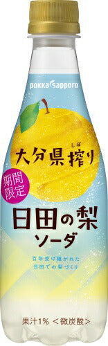 ポッカサッポロ おおいた日田の梨ソーダ 410ml ペットボトル 48本 (24本入×2 まとめ買い) 炭酸飲料 微炭酸