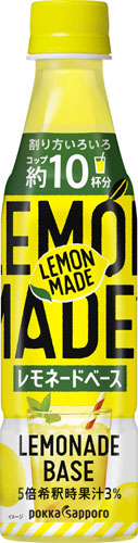 ポッカサッポロ LEMONMADE レモネードベース (希釈用) 350ml ペットボトル 48本 (24本入×2 まとめ買い)