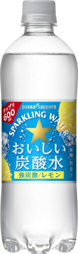 ポッカサッポロ おいしい炭酸水 レモン 600ml ペットボトル 48本 (24本入×2 まとめ買い)