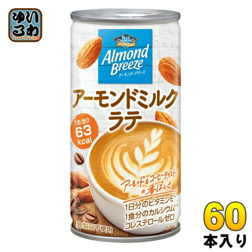 ポッカサッポロ アーモンド・ブリーズ アーモンドミルクラテ 185g 缶 60本 (30本入×2 まとめ買い)