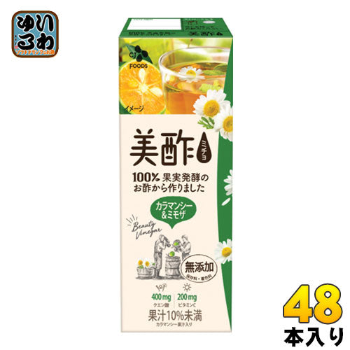 CJジャパン プティチェル 美酢(ミチョ) カラマンシー&ミモザ 200ml 紙パック 48本 (24本入×2 まとめ買い)