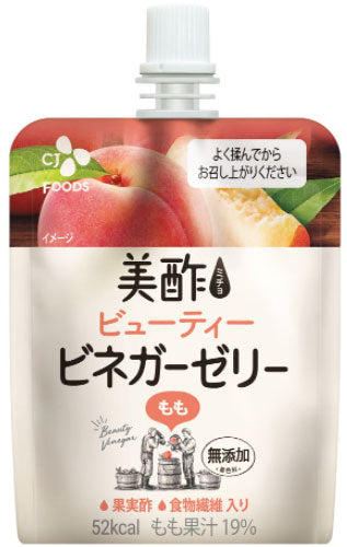 CJジャパン 美酢(ミチョ) ビューティー ビネガーゼリー もも 130g パウチ 36個入