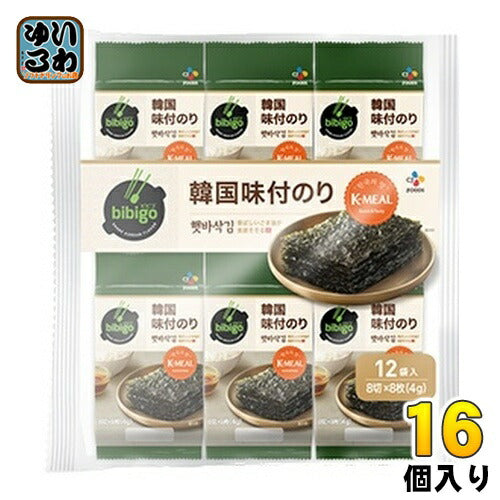 CJジャパン bibigo(ビビゴ) 韓国海苔 12袋×16個 (8個入×2 まとめ買い)