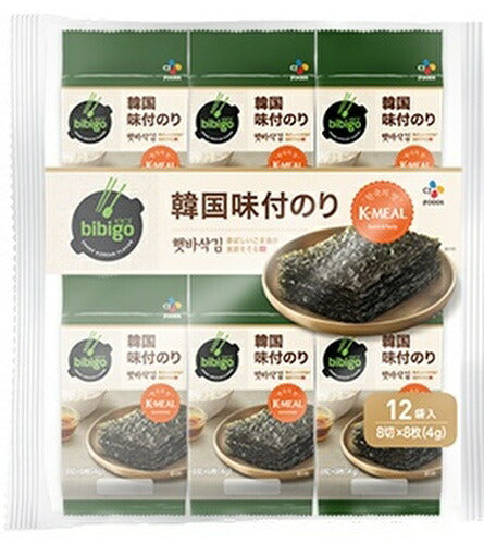 CJジャパン bibigo(ビビゴ) 韓国海苔 12袋×16個 (8個入×2 まとめ買い)