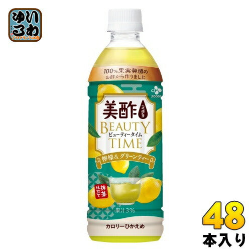 CJジャパン 美酢 ミチョ ビューティタイム 檸檬＆グリーンティー 500ml ペットボトル 48本 (24本入×2 まとめ買い) 酢飲料 レモン 果実酢