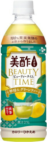 CJジャパン 美酢 ミチョ ビューティタイム 檸檬＆グリーンティー 500ml ペットボトル 48本 (24本入×2 まとめ買い) 酢飲料 レモン 果実酢