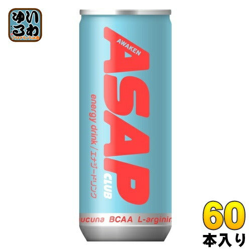 ASAP CLUB エナジードリンク AWAKEN 250ml 缶 60本 (30本入×2 まとめ買い) エイサップ アウェイクン