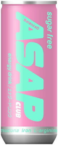 ASAP CLUB エナジードリンク sugar free BalanceD 250ml 缶 60本 (30本入×2 まとめ買い) 炭酸飲料 エナジー 糖質ゼロ