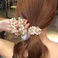 (ピンク)ヘアゴム パール バブル シンプル ブレスレット ビーズ ヘア留め ヘアアクセサリー 髪飾り