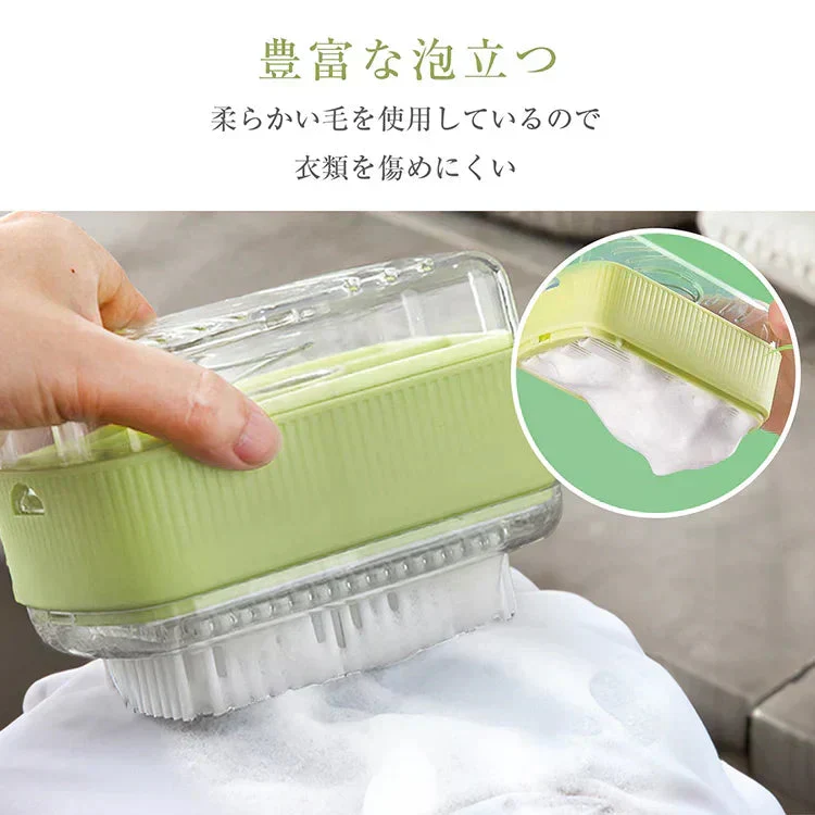 【オレンジ2個セット】石鹸ケース ブラシ付き 泡立つ SNSで話題 バネ式 石鹸ケース ブラシ付石けんケース