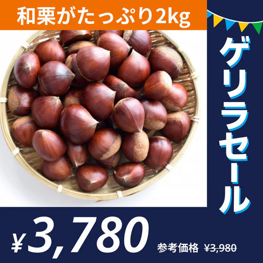 和栗 訳あり 1箱(2kg) L〜2Lサイズ 熊本産 クール便【ゲリラセール】60サイズ