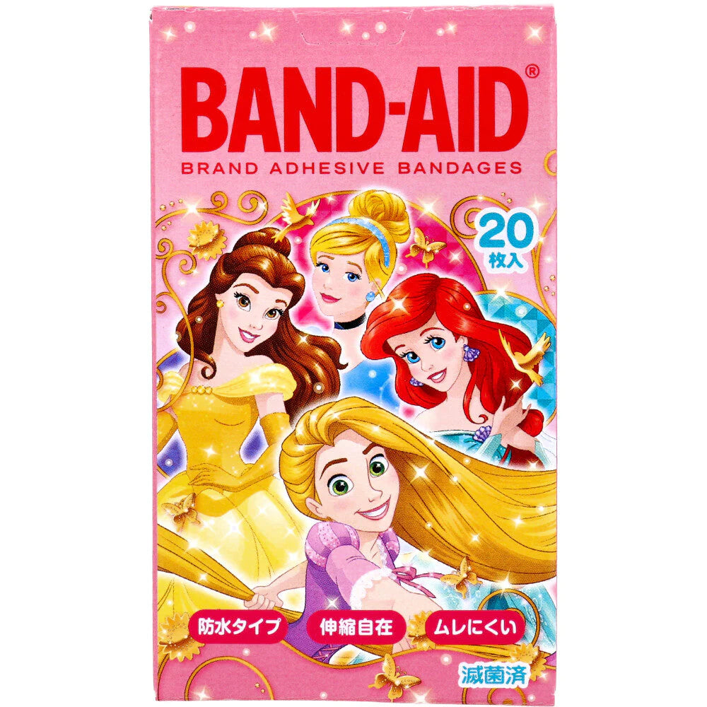 バンドエイド ディズニープリンセス 防水タイプ 滅菌済 ジュニアサイズ 20枚入り X8箱