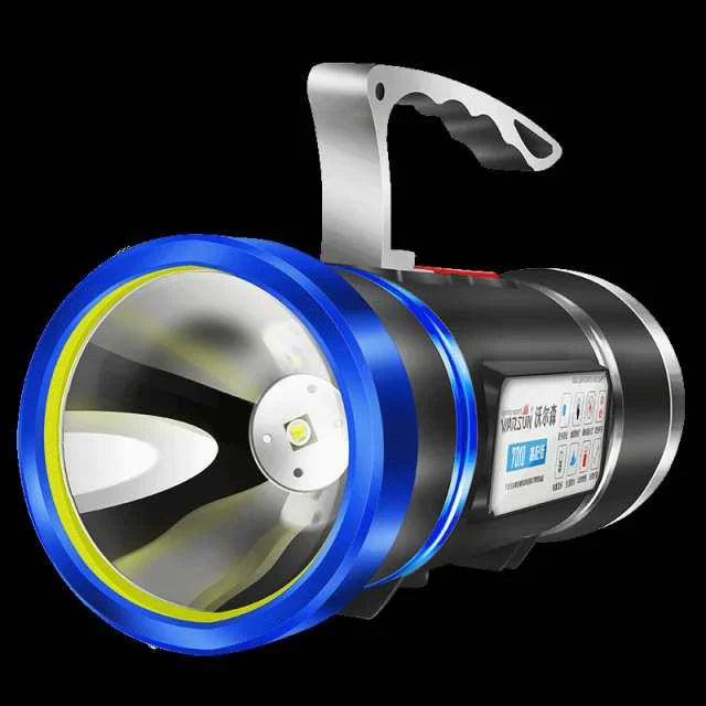 即納商品 ハンドライト 前照灯 車幅灯 集魚灯 投光器 LED USB 充電式 2モード切替 高輝度 1000LM 900M照射 大容量電池 軽量 小型 防水 w390