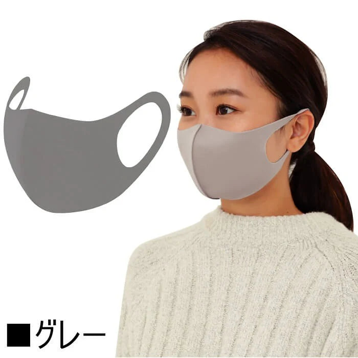 【グレー】【大人用】洗える 秋冬 3枚セット 発熱素材 あったか　ぽかぽか　ホットフィット マスク