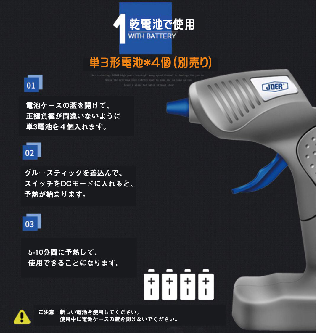 グルーガン 無線/有線両用　ワイヤレス　コード式/電池式　高温タイプ　DIY　作業用 超強力グルーガンキット 温度調整 強力粘着 手芸用 プラスチック接着/金属接合/ 陶器接合/車載/ 工業用 グルースティック10本付き7mm*200mm(w076)
