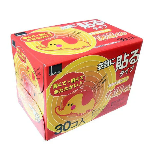 使い捨てカイロ オカモト 衣類に貼るカイロ 快温くん レギュラー 30個Ｘ5箱
