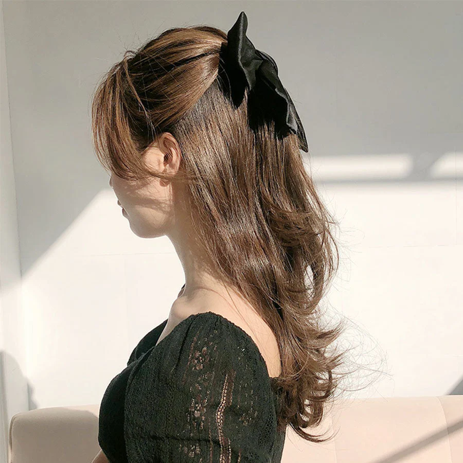 (ピンク)リボンヘアアクセサリー 髪飾り 大きい おしゃれ　キッズ　大人